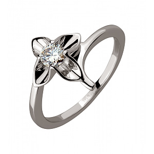 Золотое кольцо с бриллиантом (2б_к-022) фотография