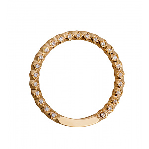 Золота обручка з цирконіями (1б_к-275) фотографія