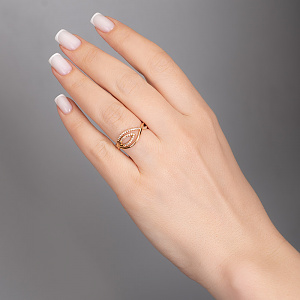 Золота каблучка з діамантами (8б_к-268) фотографія