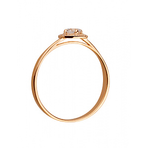 Золотое кольцо с цирконием куб. (01-19064277) фотография