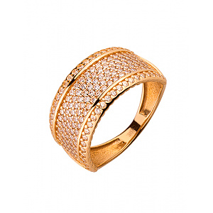 Золотое кольцо с цирконием куб. (01-19089277) фотография