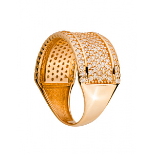 Золотое кольцо с цирконием куб. (01-19089277) фотография