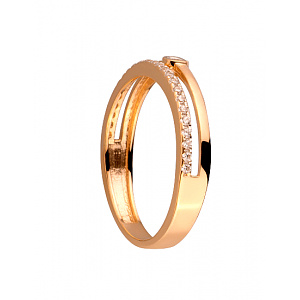 Золотое кольцо с цирконием куб. (01-200034177) фотография