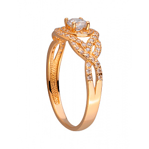 Золота каблучка з цирконієм куб. (01-200055177) фотографія