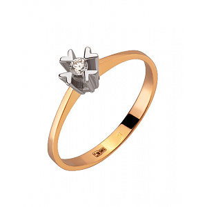 Золотое кольцо с бриллиантом (01-200276077) фотография