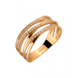 Золота каблучка з цирконієм куб. (01-200291177) фотографія