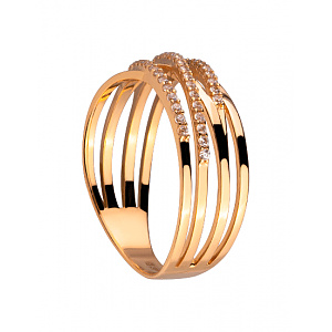 Золота каблучка з цирконієм куб. (01-200291177) фотографія