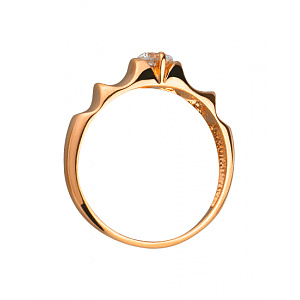 Золота каблучка з цирконієм куб. (01-200381577) фотографія