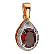 Золотой кулон с гранатом  и  цирконием куб. 01-200426877 фотография 1