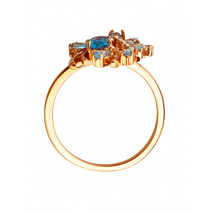 Золотое кольцо с топазами (01-200438377) фотография