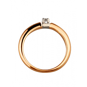 Золота каблучка з діамантом (01-200465977) фотографія