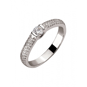 Золота каблучка з діамантами (01-200492277) фотографія