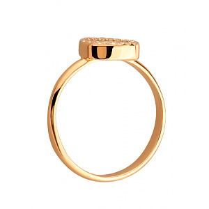 Золотое кольцо с цирконием куб.  и  перламутром (01-200523177) фотография