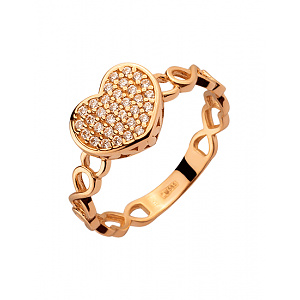 Золотое кольцо с цирконием куб. (01-200547177) фотография