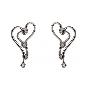 Золоті сережки з діамантами (01-200569577) фотографія