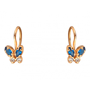 Золотые серьги с фианитом (цирконием куб.) (01-200841777) фотография