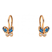 Золотые серьги с фианитом (цирконием куб.) (01-200841777)