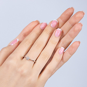 Золота каблучка з діамантами (2б_к-149) фотографія