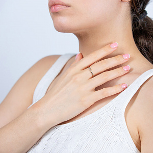 Золота каблучка з діамантом (2б_к-299) фотографія