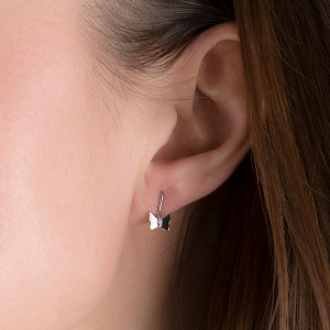 Золоті сережки з фіанітами (кубічним цирконієм) (2б_с-238) фотографія