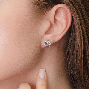 Золотые серьги с бриллиантами (2б_с-282) фотография