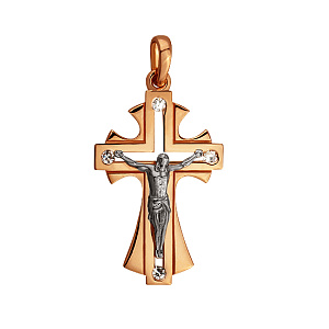 Золотой крестик с бриллиантами (4п-157) фотография