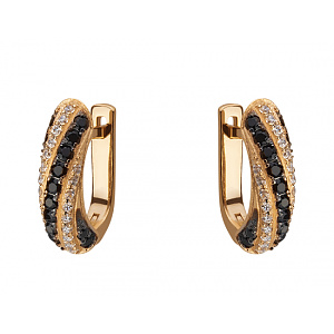 Золотые серьги с цирконием куб. (01-18375478) фотография