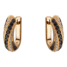 Золотые серьги с цирконием куб. (01-18375478)