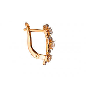 Золотые серьги с цирконием куб. (01-200220878) фотография