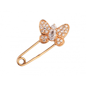 Золотая булавка с цирконием куб. (01-200276078) фотография