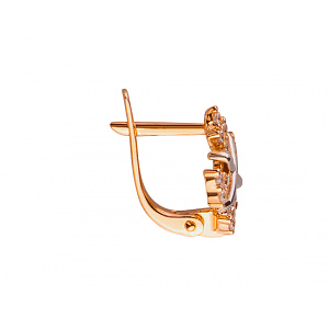 Золотые серьги с цирконием куб. (01-200323778) фотография