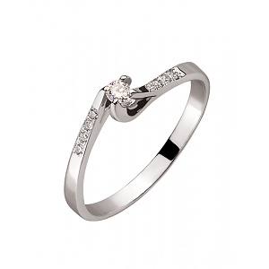 Золота каблучка з діамантами (01-200404778) фотографія