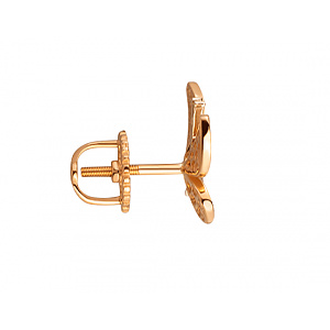 Золотые серьги с цирконием куб. (01-200447878) фотография