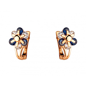 Золотые серьги с цирконием куб. (01-200481178) фотография