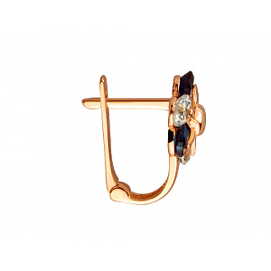 Золотые серьги с цирконием куб. (01-200481178) фотография