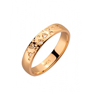 Золота каблучка з діамантами (01-200535078) фотографія