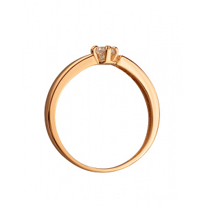 Золотое кольцо с цирконием куб. (01-200535178) фотография