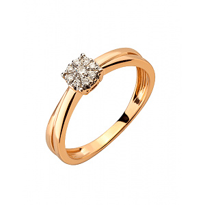 Золота каблучка з діамантами (01-200569578) фотографія