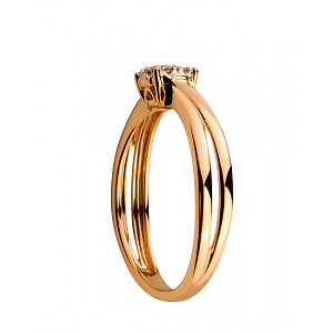 Золота каблучка з діамантами (01-200569578) фотографія