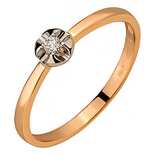 Золота каблучка з діамантом (01-200581578)