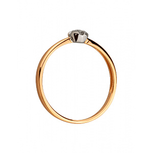Золота каблучка з діамантом (01-200581578) фотографія