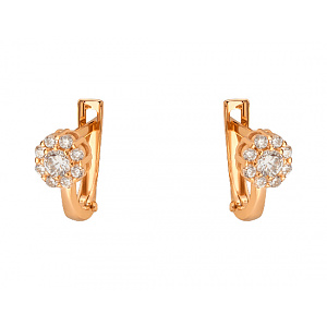 Золоті сережки з цирконієм куб. (01-200581678) фотографія