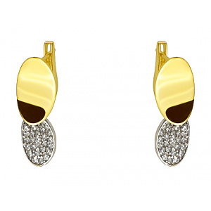 Золотые серьги с цирконием куб. (01-200603078) фотография