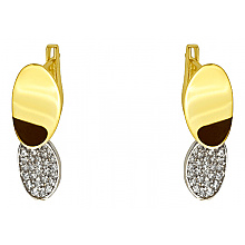 Золотые серьги с цирконием куб. (01-200603078)