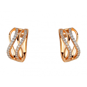 Золоті сережки з фіанітом (цирконієм куб.) (01-200606478) фотографія