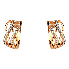 Золоті сережки з фіанітом (цирконієм куб.) (01-200606478)