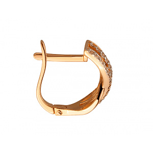 Золоті сережки з фіанітом (цирконієм куб.) (01-200606478) фотографія