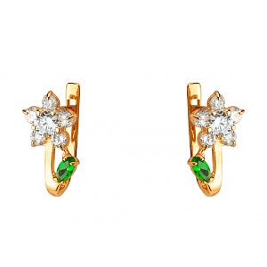 Золоті сережки з фіанітом (цирконієм куб.) (01-200627478) фотографія