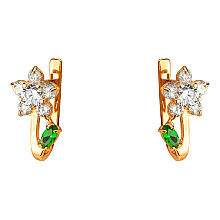 Золоті сережки з фіанітом (цирконієм куб.) (01-200627478)