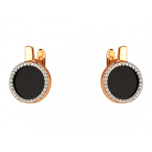 Золоті сережки з фіанітом (цирконієм куб.) (01-200633378) фотографія